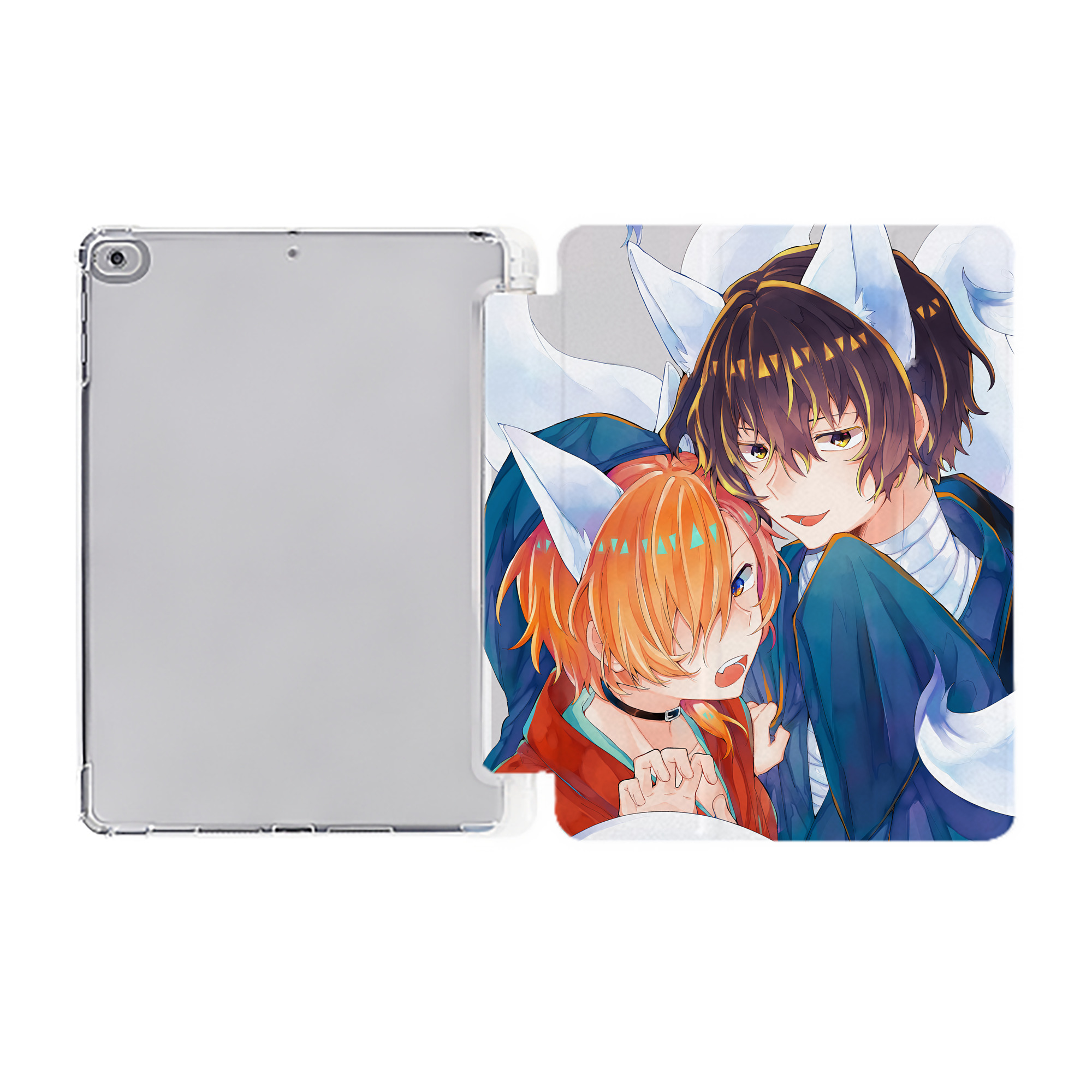 （画像用） 文豪ストレイドッグス Bungo Stray Dogs IPad ケース ペン収納付き 三つ折りスタンド PUレザー×シリコン 対応機種9.5/10.5/10.9インチ